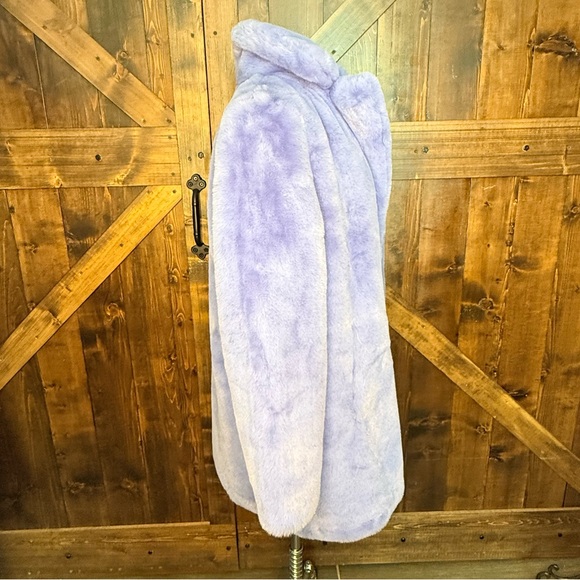 Donna Salyer’s Fabulous Furs Periwinkle Le Mink Faux Fur Coat & Bucket Hat Sz XL - Picture 4 of 12